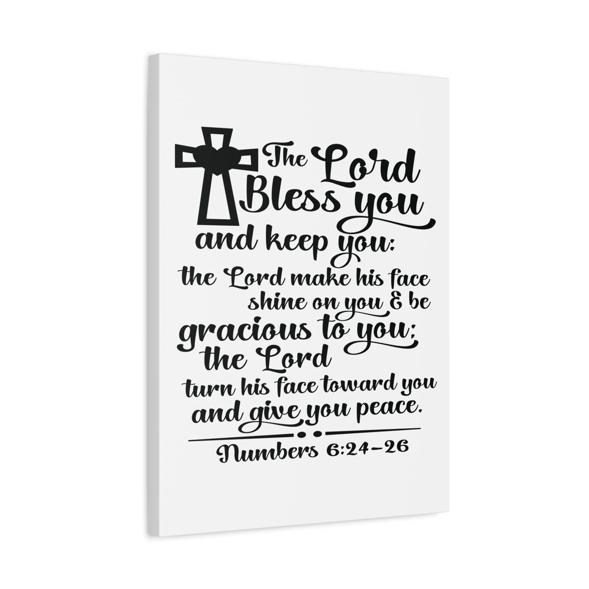 Scripture Canvas Lord Bless You Numbers 6:24-26 Christian Wall Art Bible Verse Print Ready to Hang