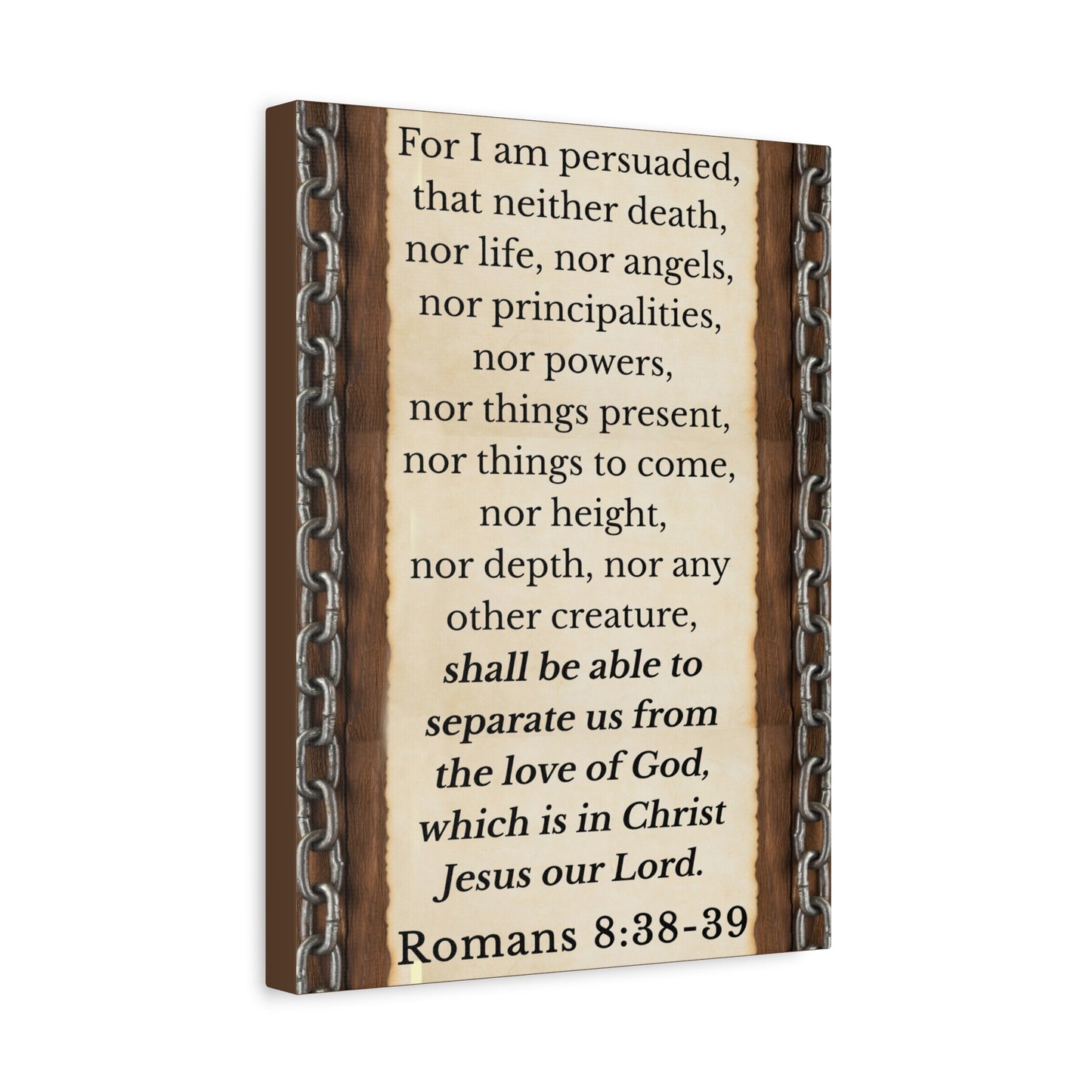 Scripture Walls Romans 8:38-39 Chain Bible Verse Canvas Christian Wall Art Ready to Hang Unframed