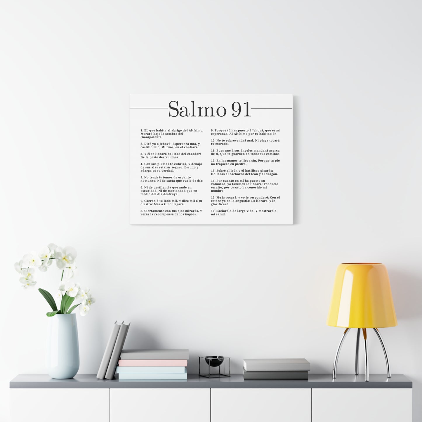 Salmo 91 Impresión De Arte Cristiano en la Pared Lista Para Colgar