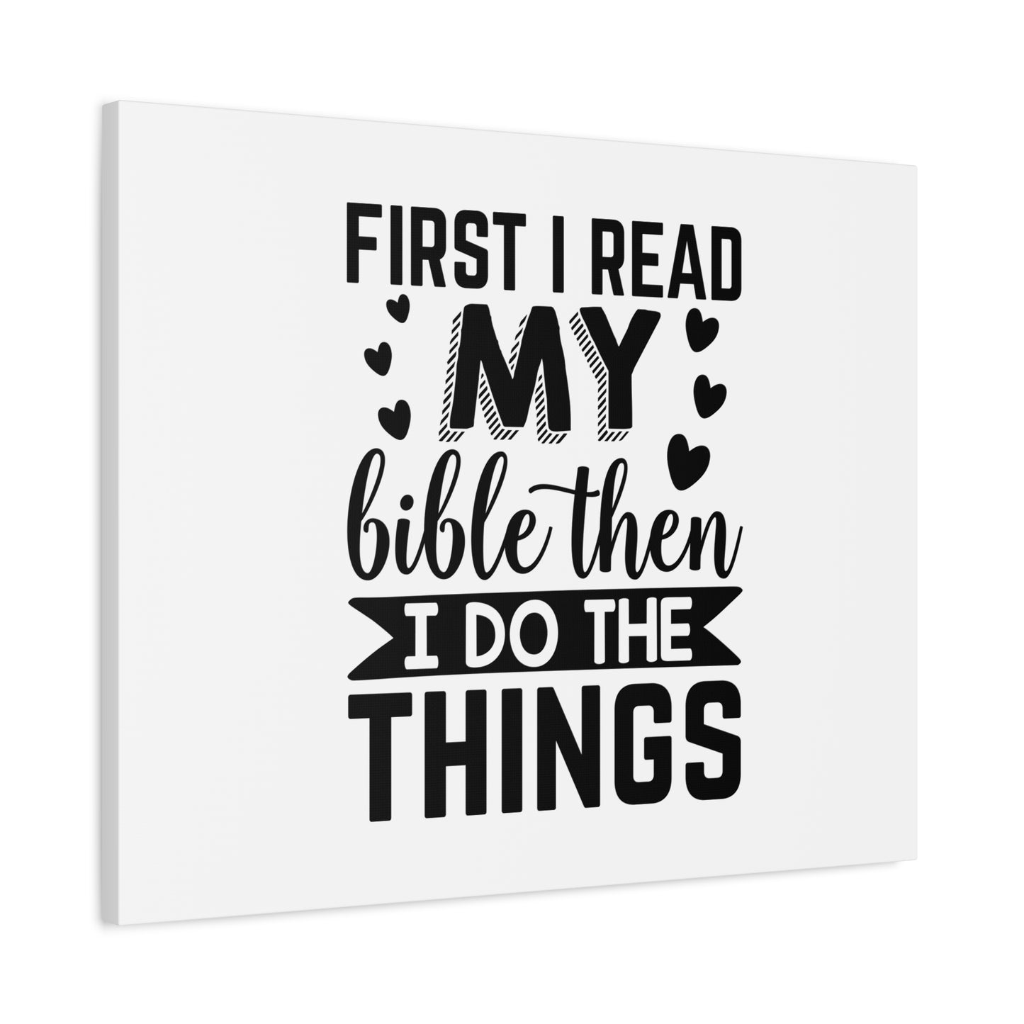 Scripture Canvas First I Read My Bible Psalm 119:105 Christian Wall Art Bible Verse Print Ready to Hang