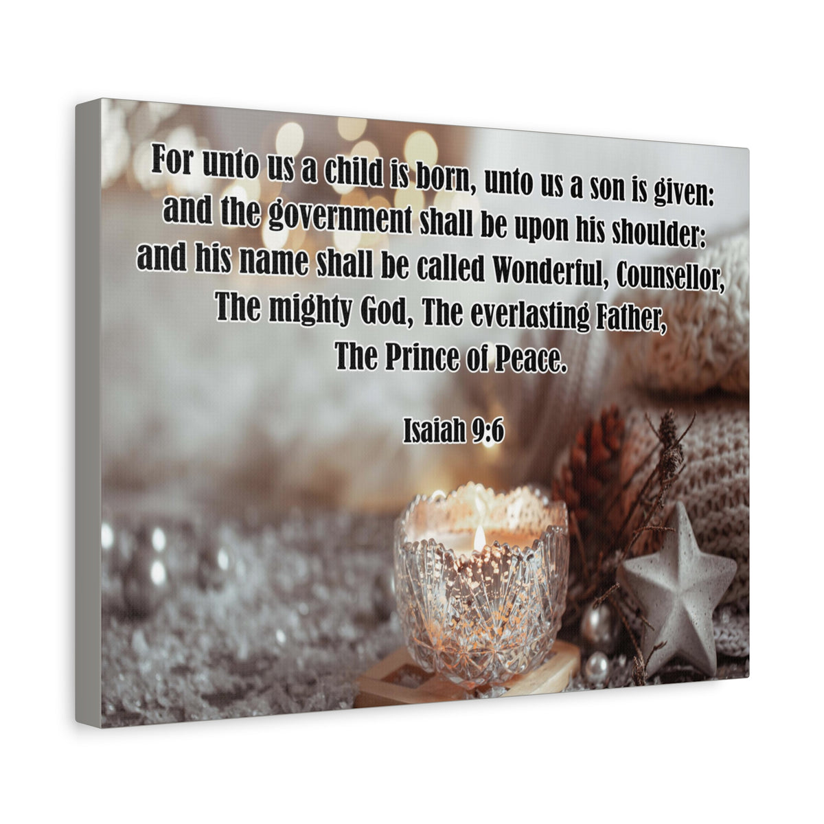 Scripture Canvas The Prince of Peace Isaiah 9:6 Christian Wall Art Bible Verse Print Ready to Hang
