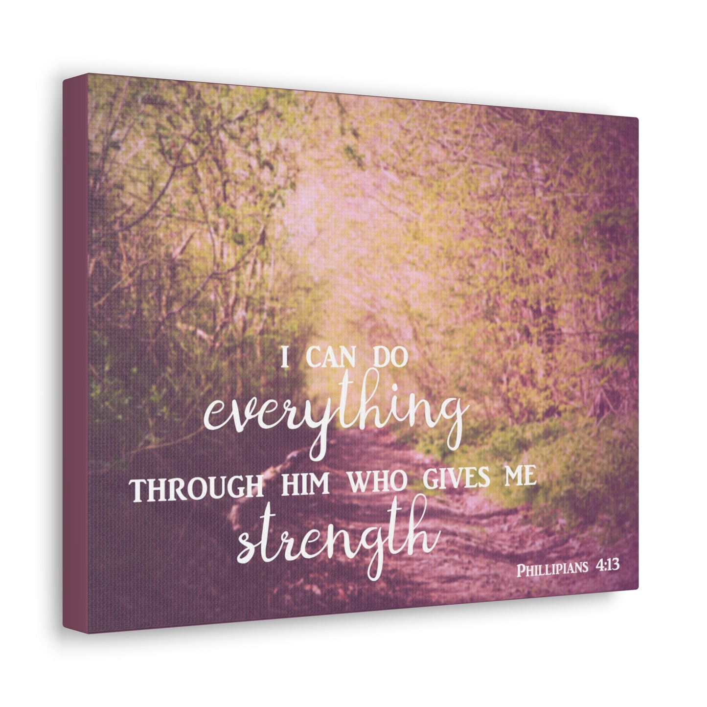 Through Him Trees Christian Philippians 4:13 Wall Art Bible Verse Print Ready to Hang