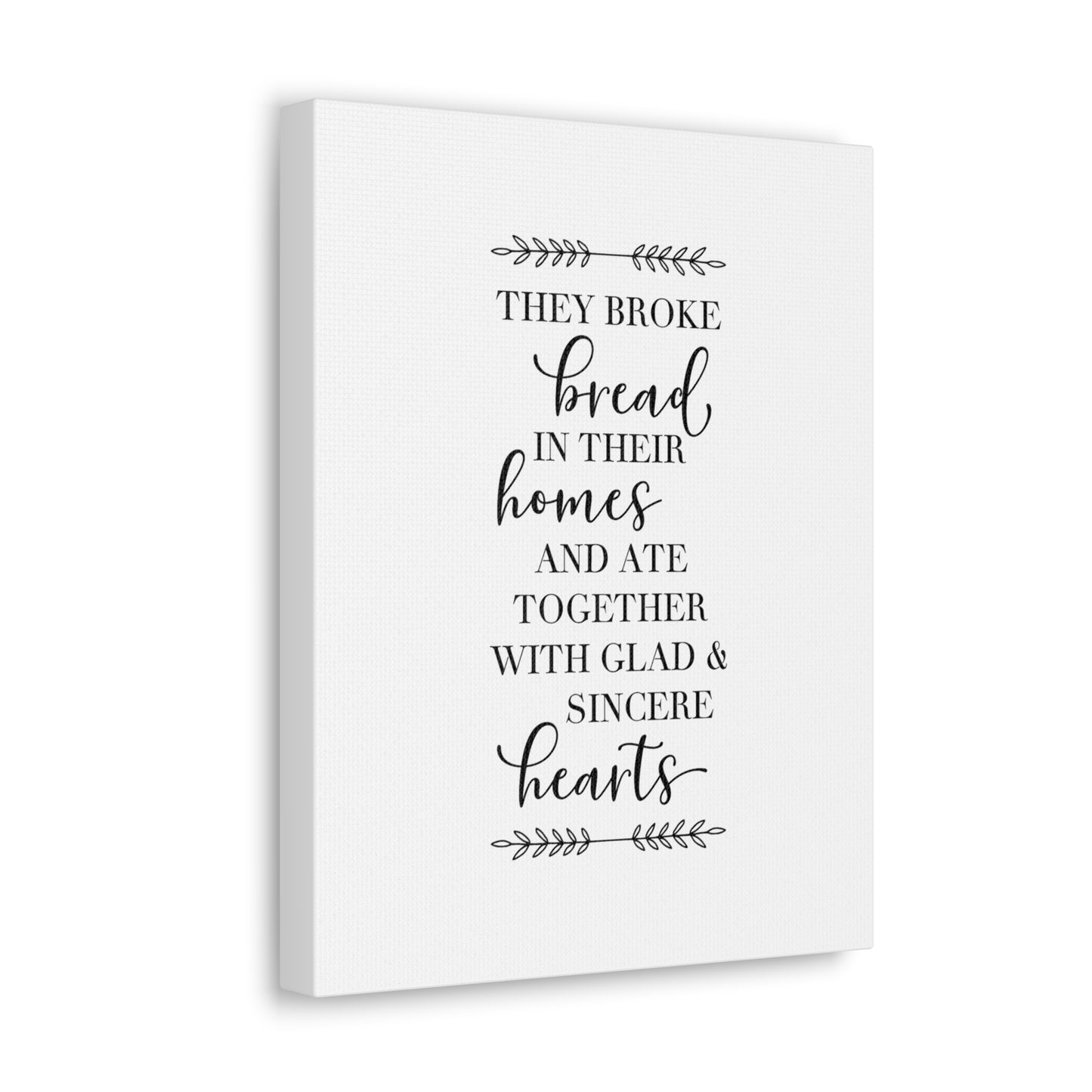 Together with Glad & Sincere Acts 2:46 Christian Wall Art Bible Verse Print Ready to Hang