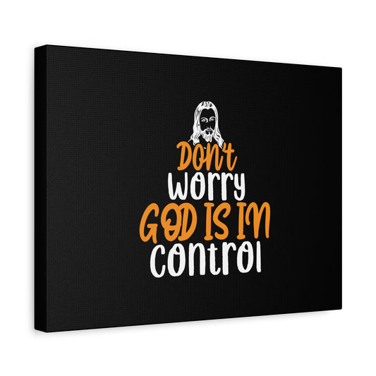 Scripture Canvas God Is In Control Psalm 118:6 Black Christian Wall Art Bible Verse Print Ready to Hang