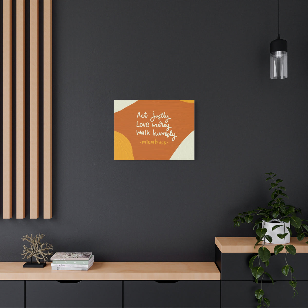 Scripture Canvas Act Justly Micah 6:8 Wall Art Bible Verse Print Ready to Hang