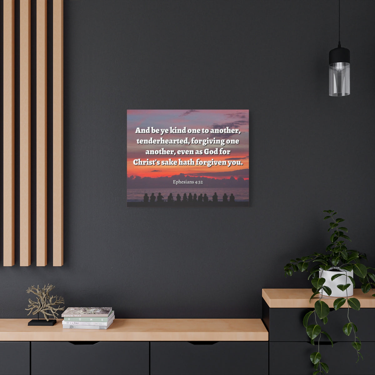 Scripture Canvas Forgiven You Ephesians 4:32 Christian Wall Art Bible Verse Print Ready to Hang