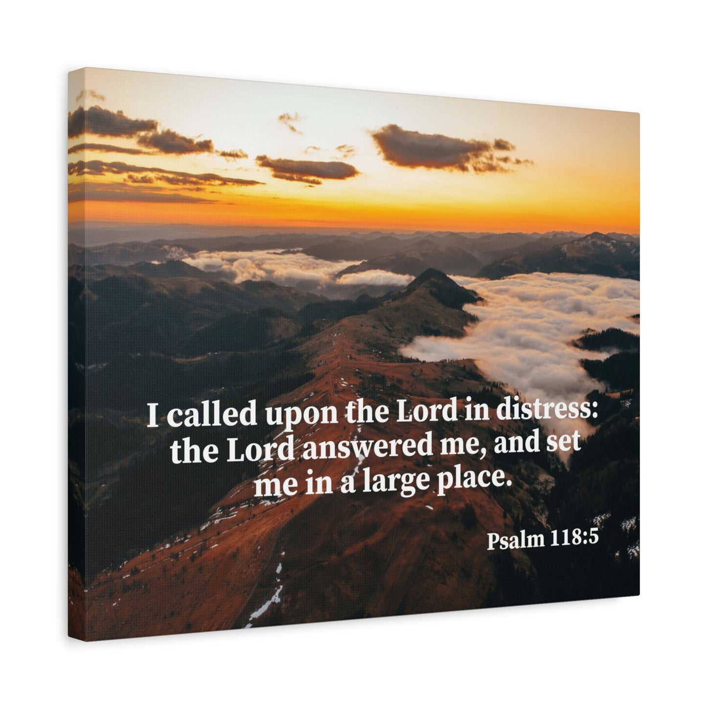 Bible Verse Canvas Called on the Lord Psalm 118:5 Wall Art Christian Home Decor