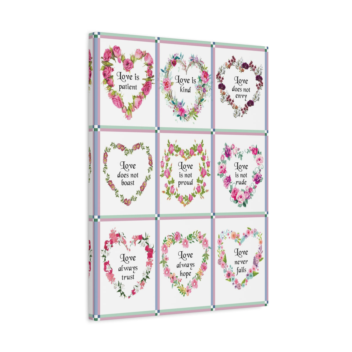 Scripture Walls Hearts of Love 1 Corinthians 13.4-8 Corinthians Christian Home Decor Scripture Art