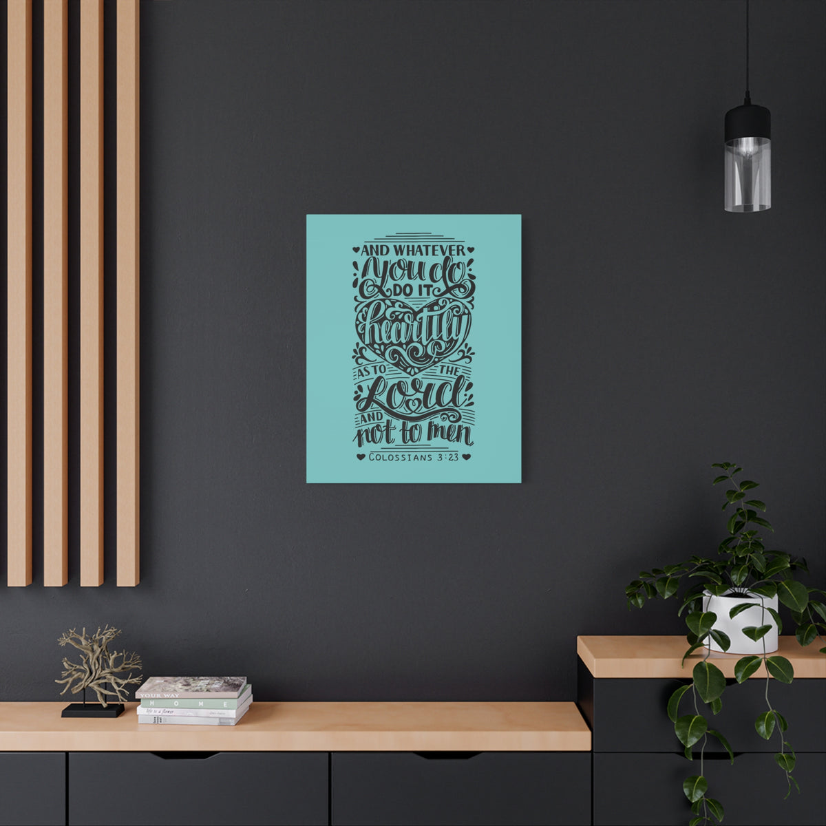 Scripture Canvas As To The Lord Colossians 3:23 Christian Wall Art Bible Verse Print Ready to Hang