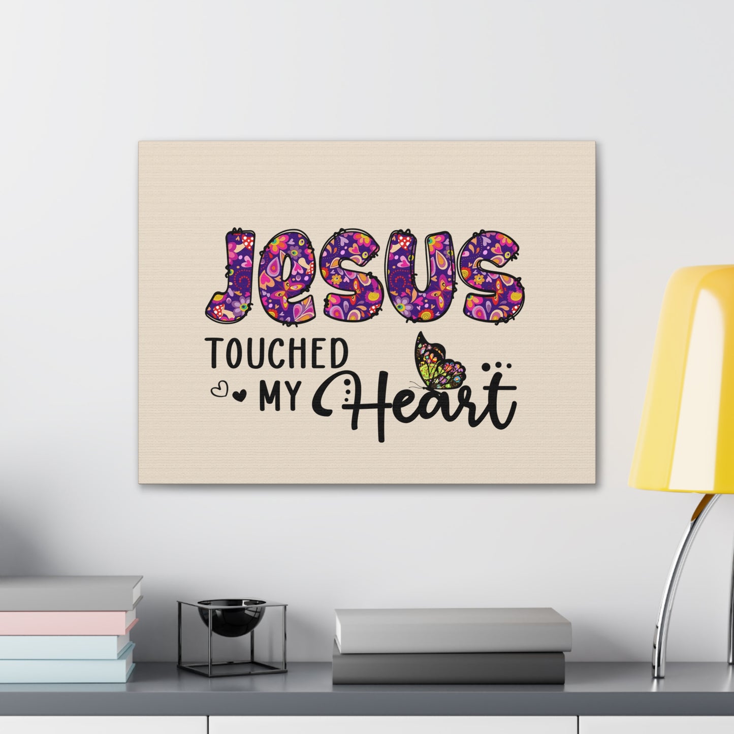 Touched My Heart Floral Isaiah 6:7 Bible Verse Canvas Christian Wall Art Ready to Hang