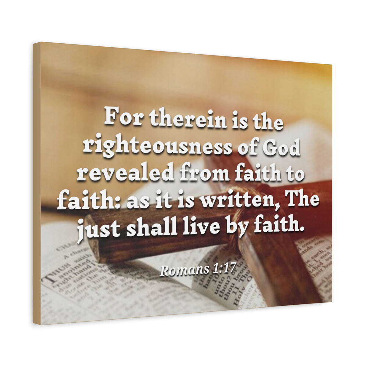 Scripture Canvas Live By Faith Romans 1:17 Christian Wall Art Bible Verse Print Ready to Hang