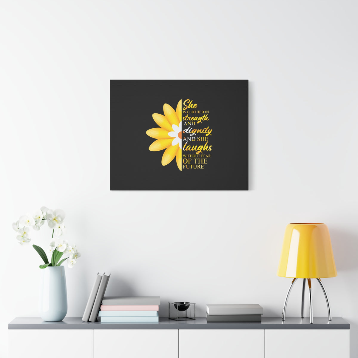 Scripture Canvas Clothed In Strength And Dignity Christian Wall Art Bible Verse Print Ready to Hang