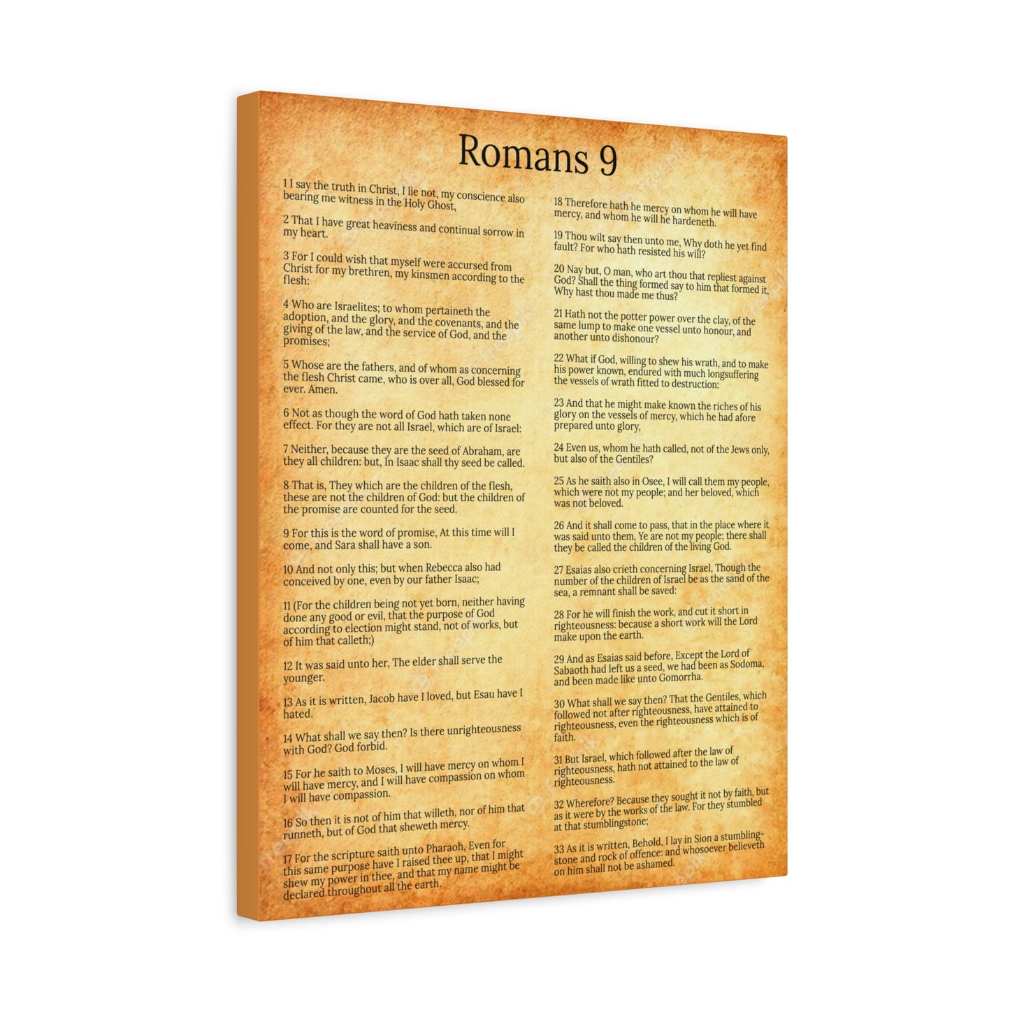 Scripture Walls Romans 9 Chapter Gold God’s Sovereign Choice Christian Wall Art Print Ready to Hang Unframed