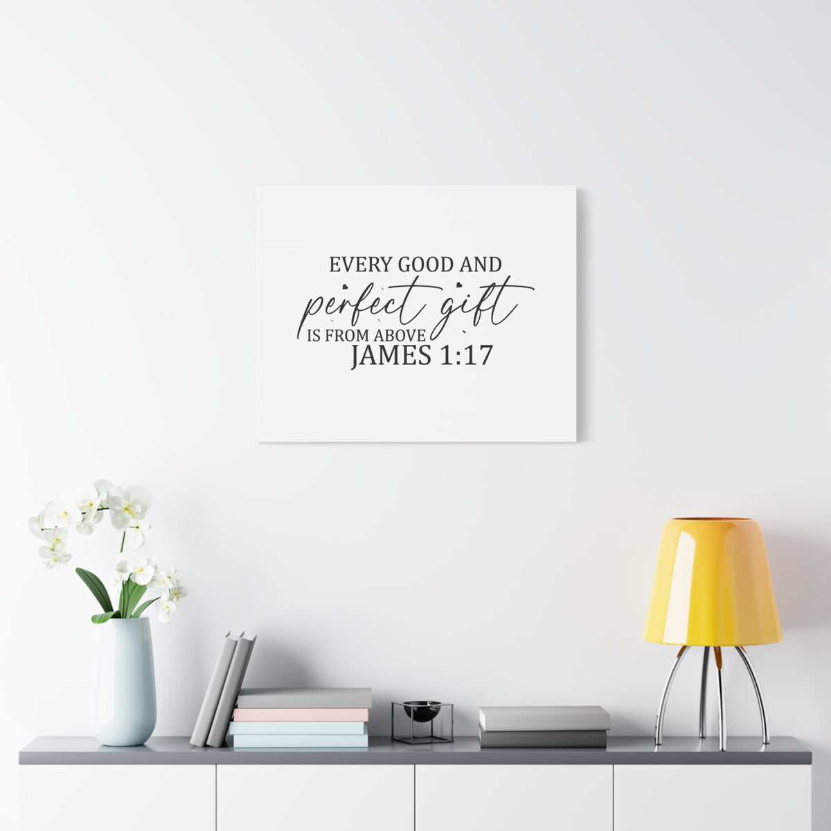 Scripture Canvas Perfect Gift James 1:17 Christian Wall Art Bible Verse Print Ready to Hang
