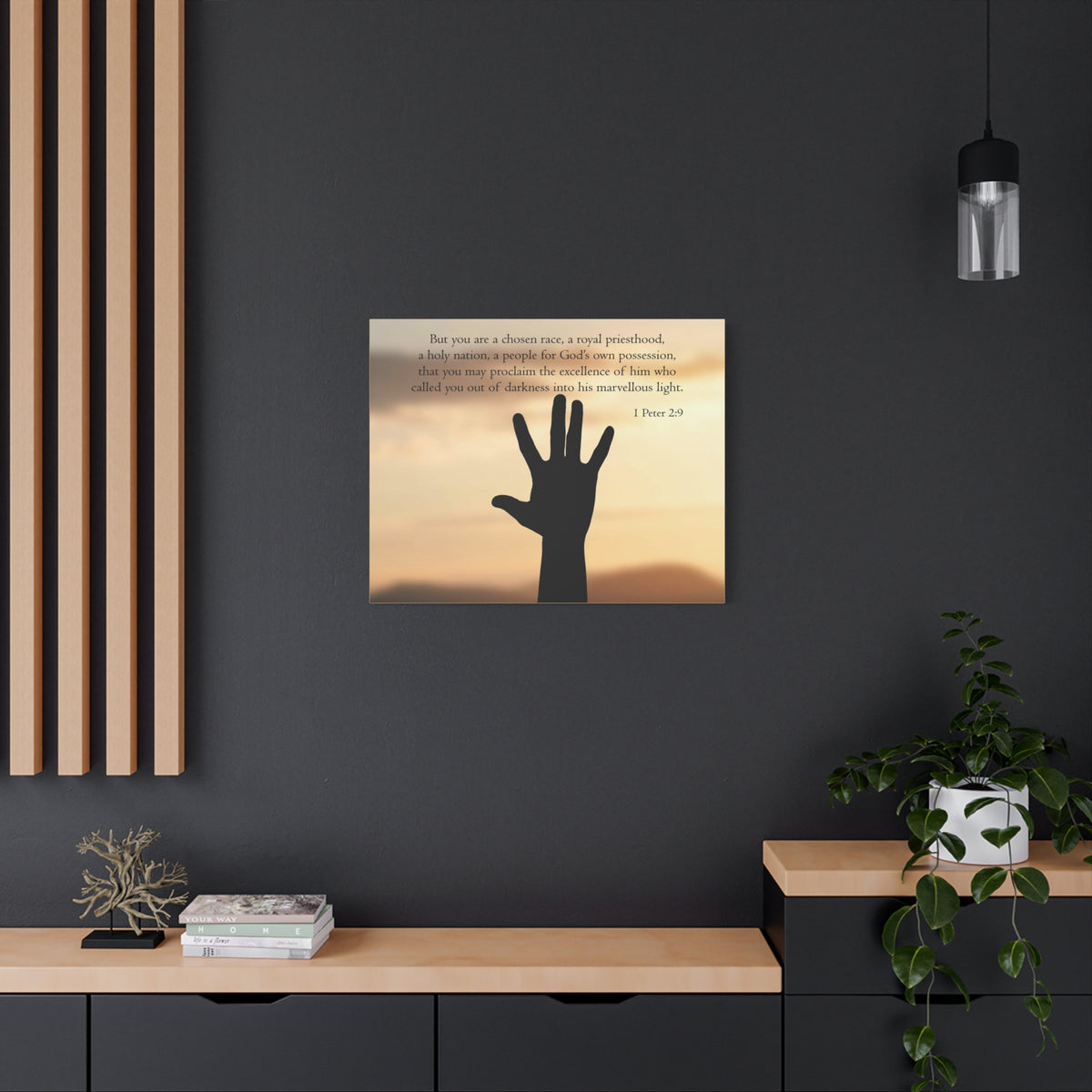 Scripture Canvas Royal Priesthood 1 Peter 2:9 Christian Wall Art Bible Verse Print Ready to Hang