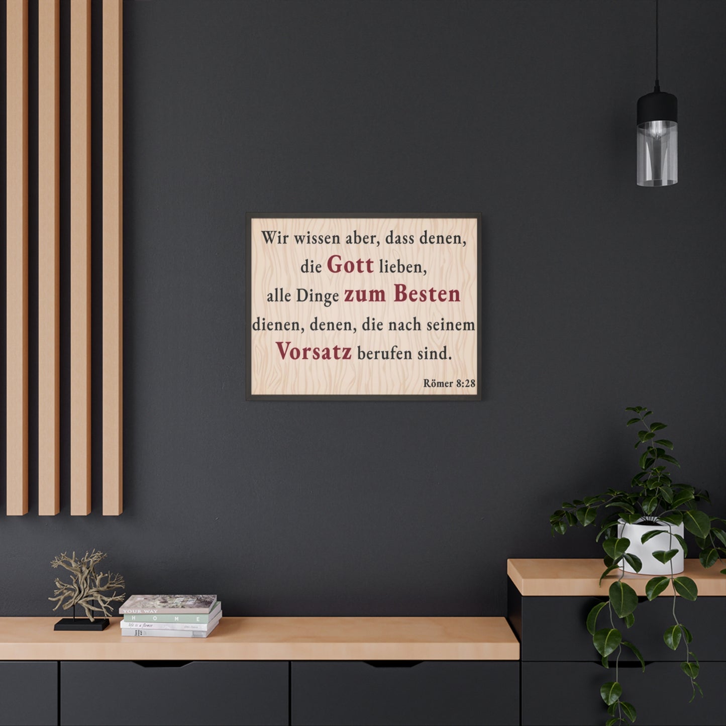 Scripture Walls Römer 8:28 Romans 8:28 German Bible Verse Canvas Christian Wall Art Ready to Hang Unframed