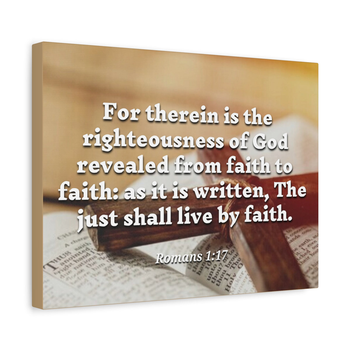 Scripture Canvas Live By Faith Romans 1:17 Christian Wall Art Bible Verse Print Ready to Hang