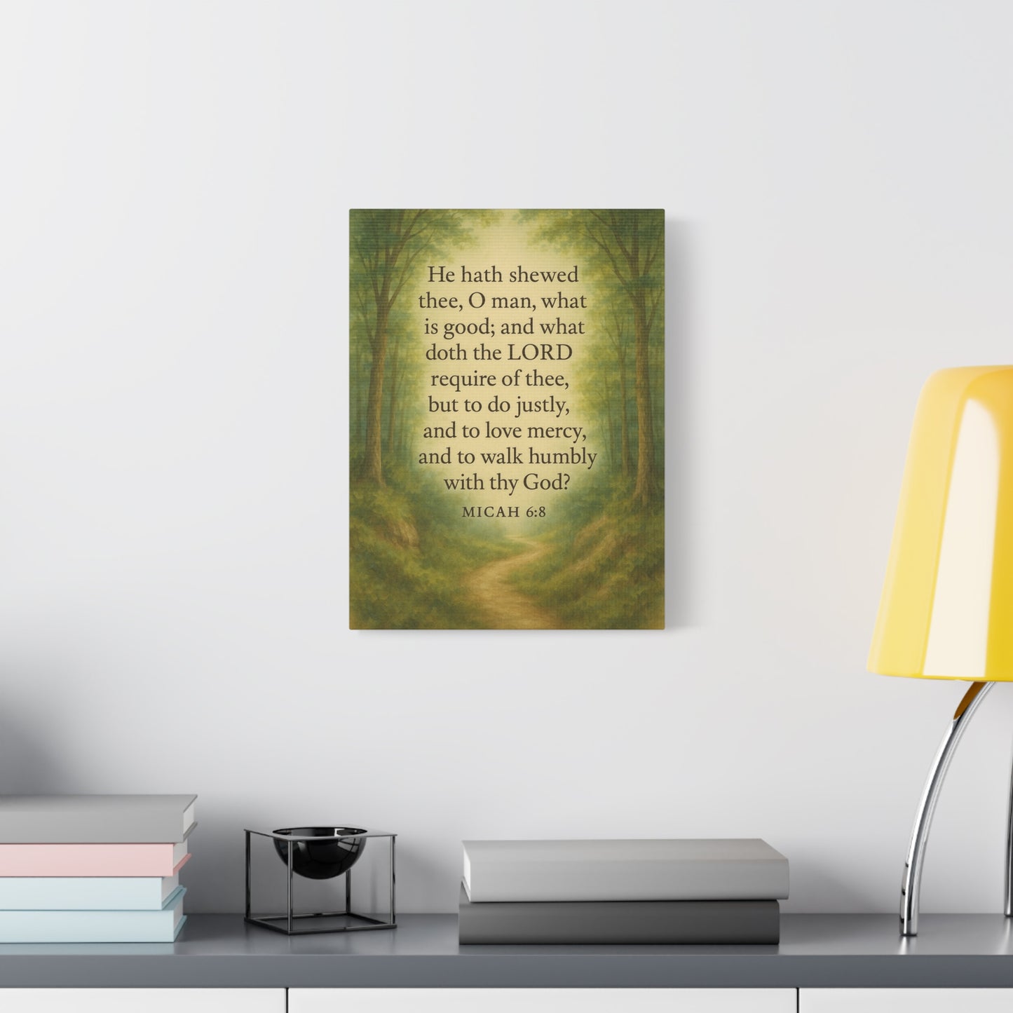 Bible Verse Canvas Micah 6:8 Christian Home Décor Wall Art Scripture Ready to Hang Faith Print