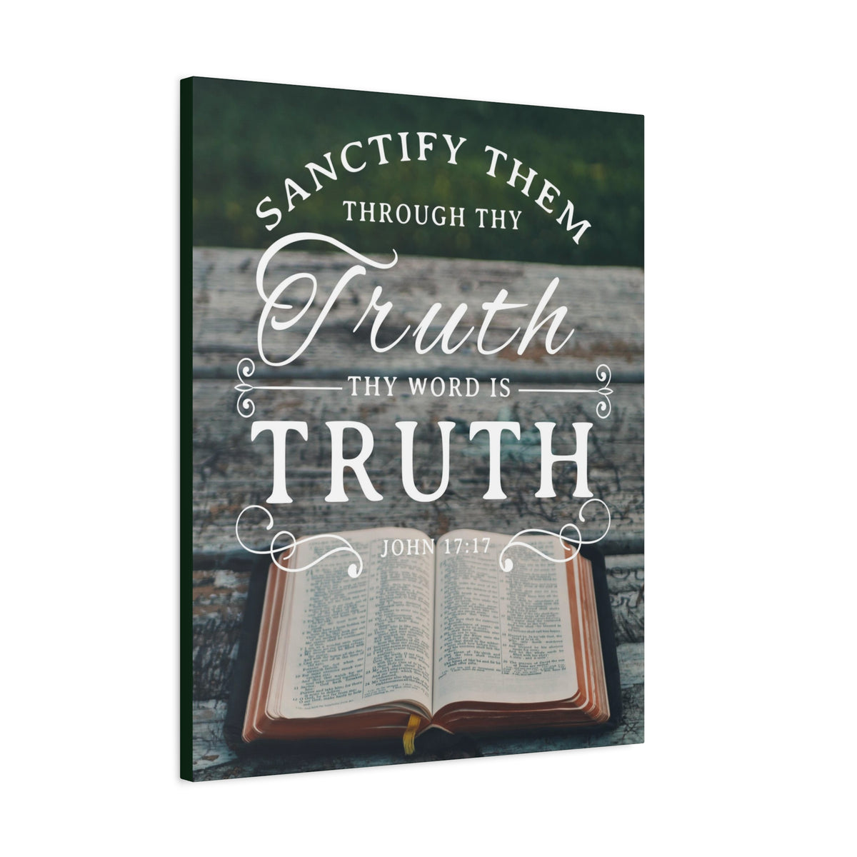 Scripture Canvas Thy Word is Truth John 17:17 Christian Wall Art Bible Verse Print Ready to Hang