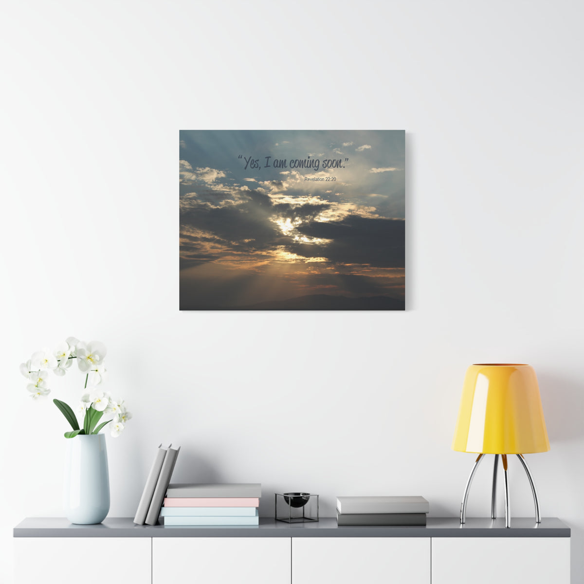 Scripture Canvas I Am Coming Soon Revelation 22:20 Christian Wall Art Bible Verse Print Ready to Hang