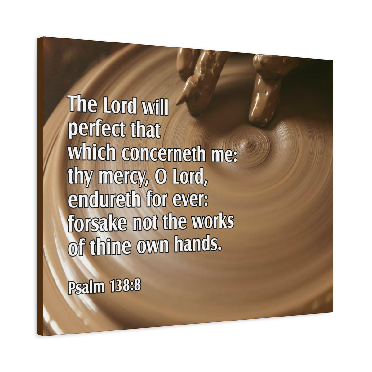 Scripture Canvas The Lord Will Perfect Psalm 138:8 Christian Wall Art Bible Verse Print Ready to Hang