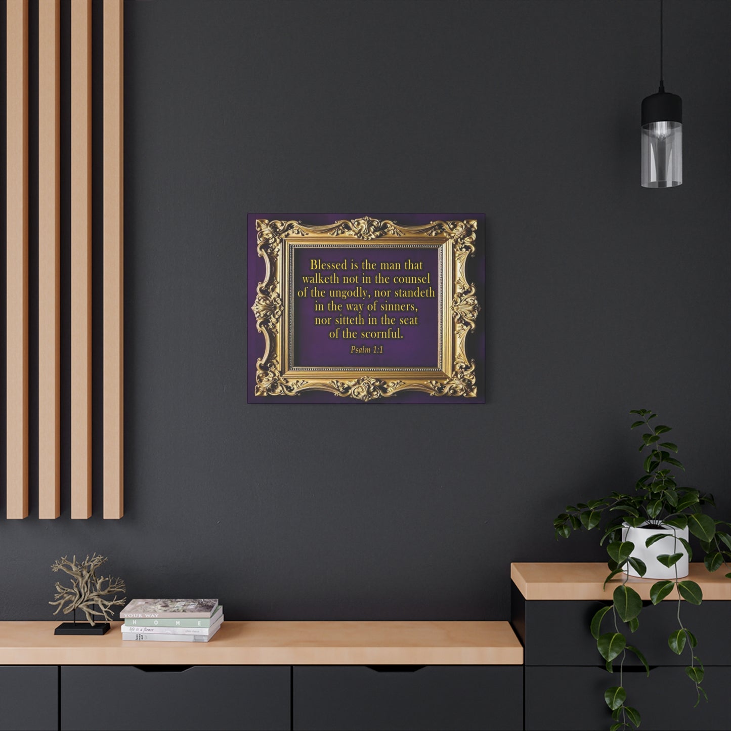 Scripture Walls Psalm 1:1 KJV Bible Verse Canvas Christian Wall Art Ready to Hang Unframed