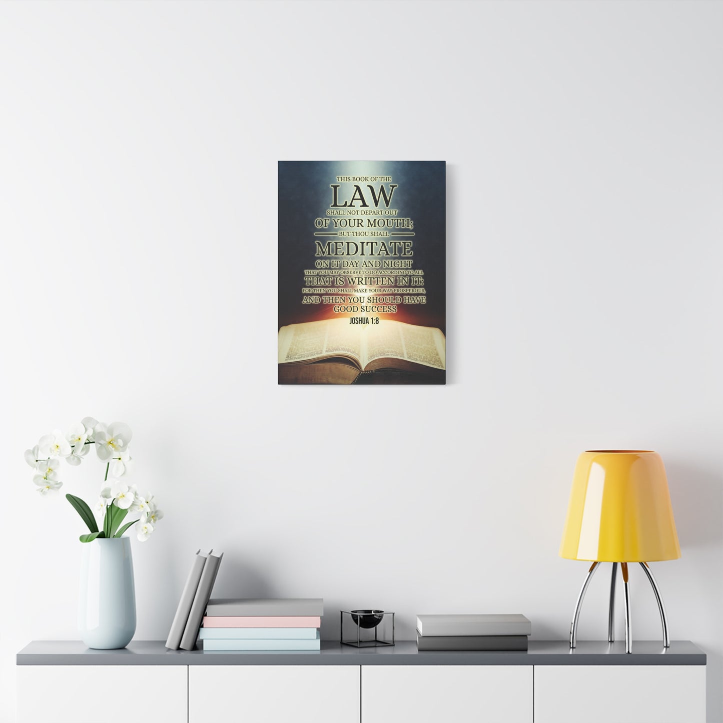 Scripture Canvas Book of the Law Joshua 1:8  Christian Wall Art Bible Verse Print Ready to Hang