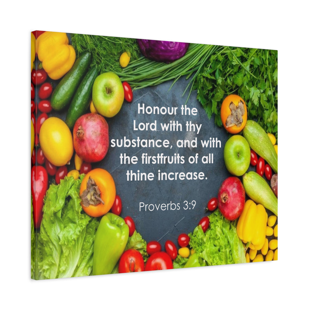 Scripture Canvas Firstfruits Proverbs 3:9 Wall Art Bible Verse Print Ready to Hang
