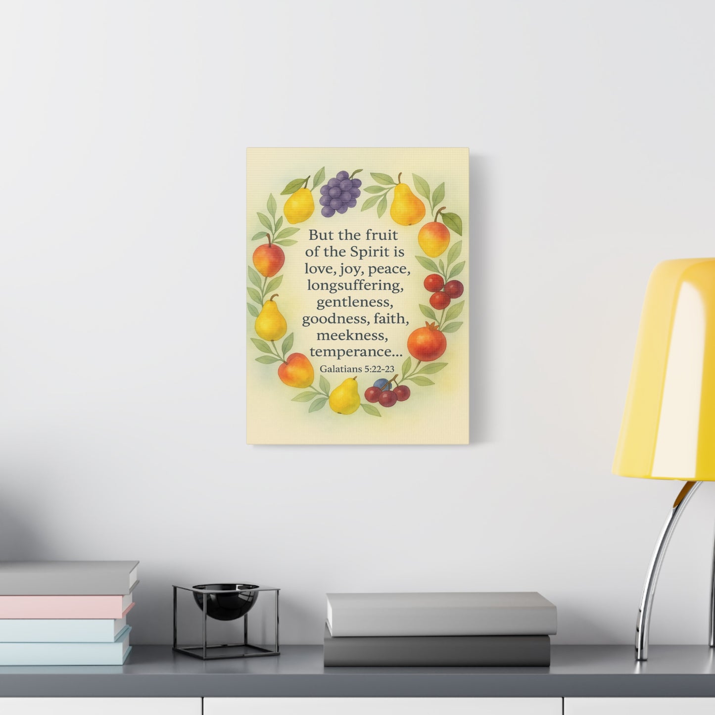 Bible Verse Canvas Galatians 5:22-23 Christian Home Décor Wall Art Scripture Ready to Hang Faith Print