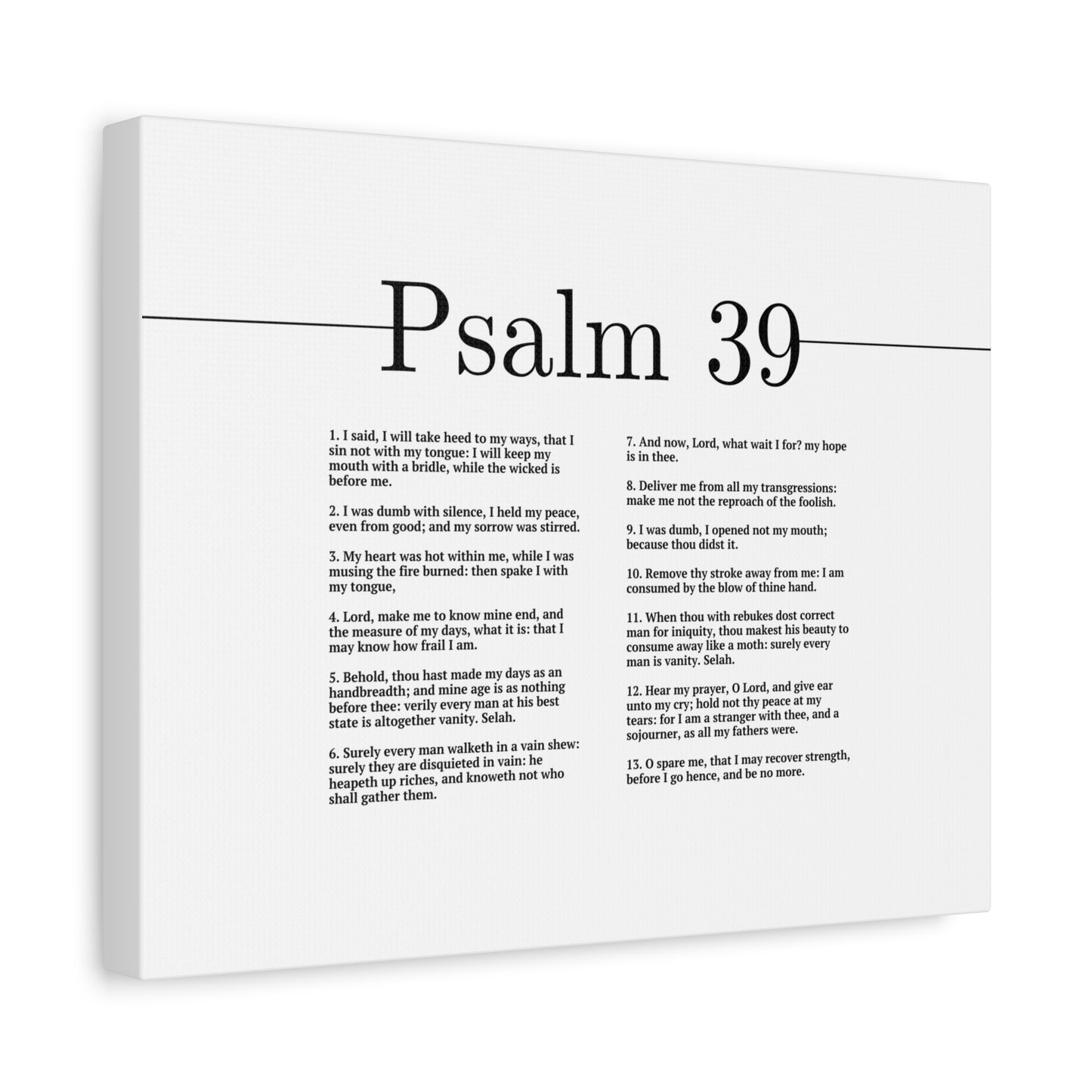 Scripture Canvas My Hope Is In Thee Psalm 39 Christian Wall Art Bible Verse Print Ready to Hang