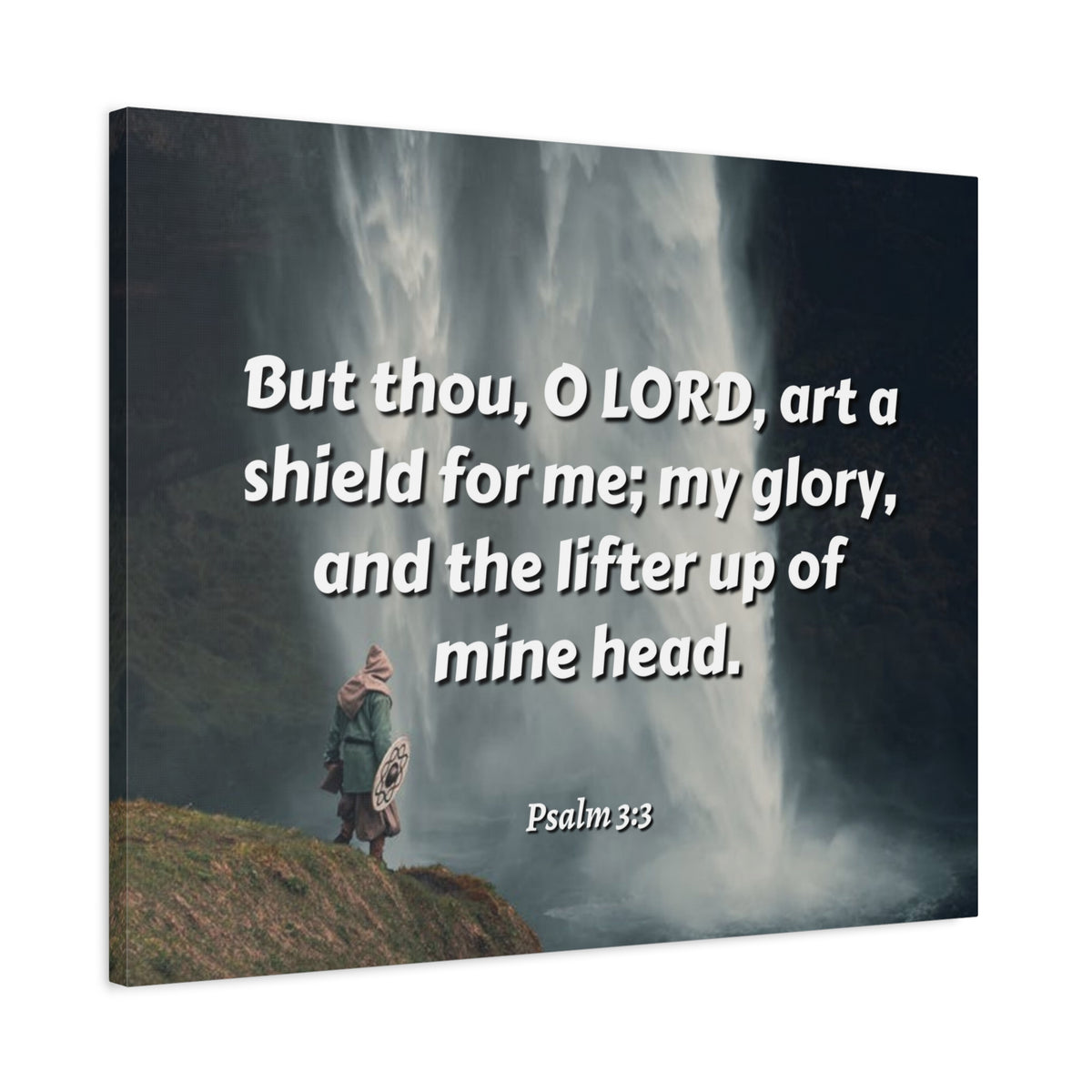 Scripture Canvas My Shield Psalm 3:3 Christian Wall Art Bible Verse Print Ready to Hang
