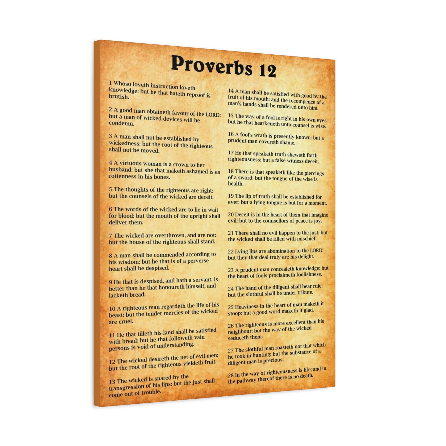Scripture Walls Proverbs Chapter 12 Gold Bible Canvas Christian Wall Art Ready to Hang Unframed