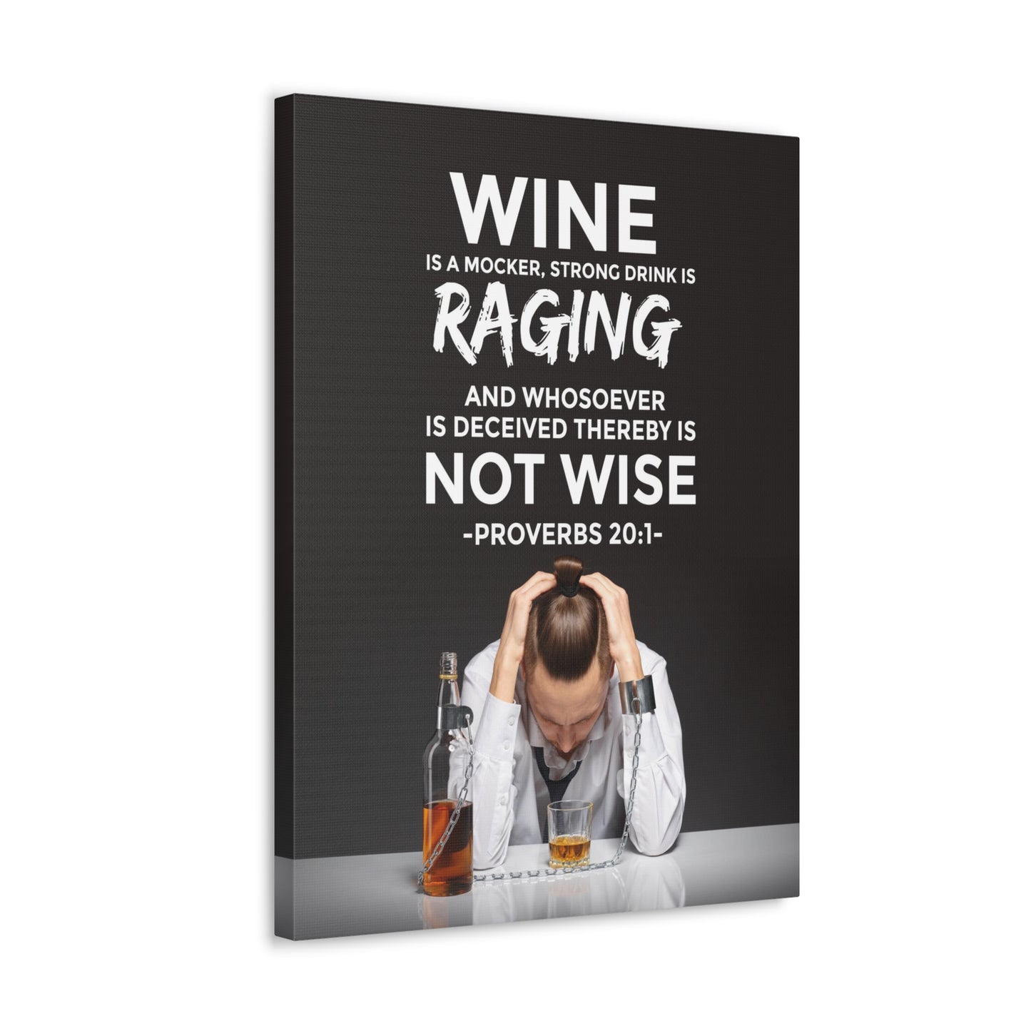 Wine is a Mocker Proverbs 20:1 Christian Wall Art Bible Verse Print Ready to Hang