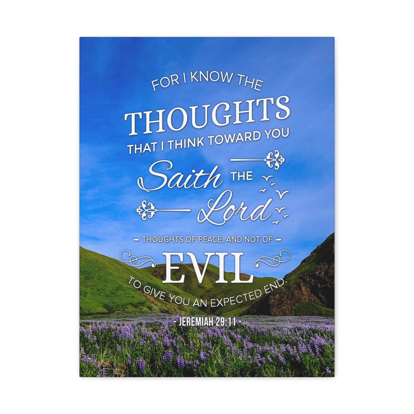 Thoughts of Peace Jeremiah 29:11 Christian Wall Art Bible Verse Print Ready to Hang