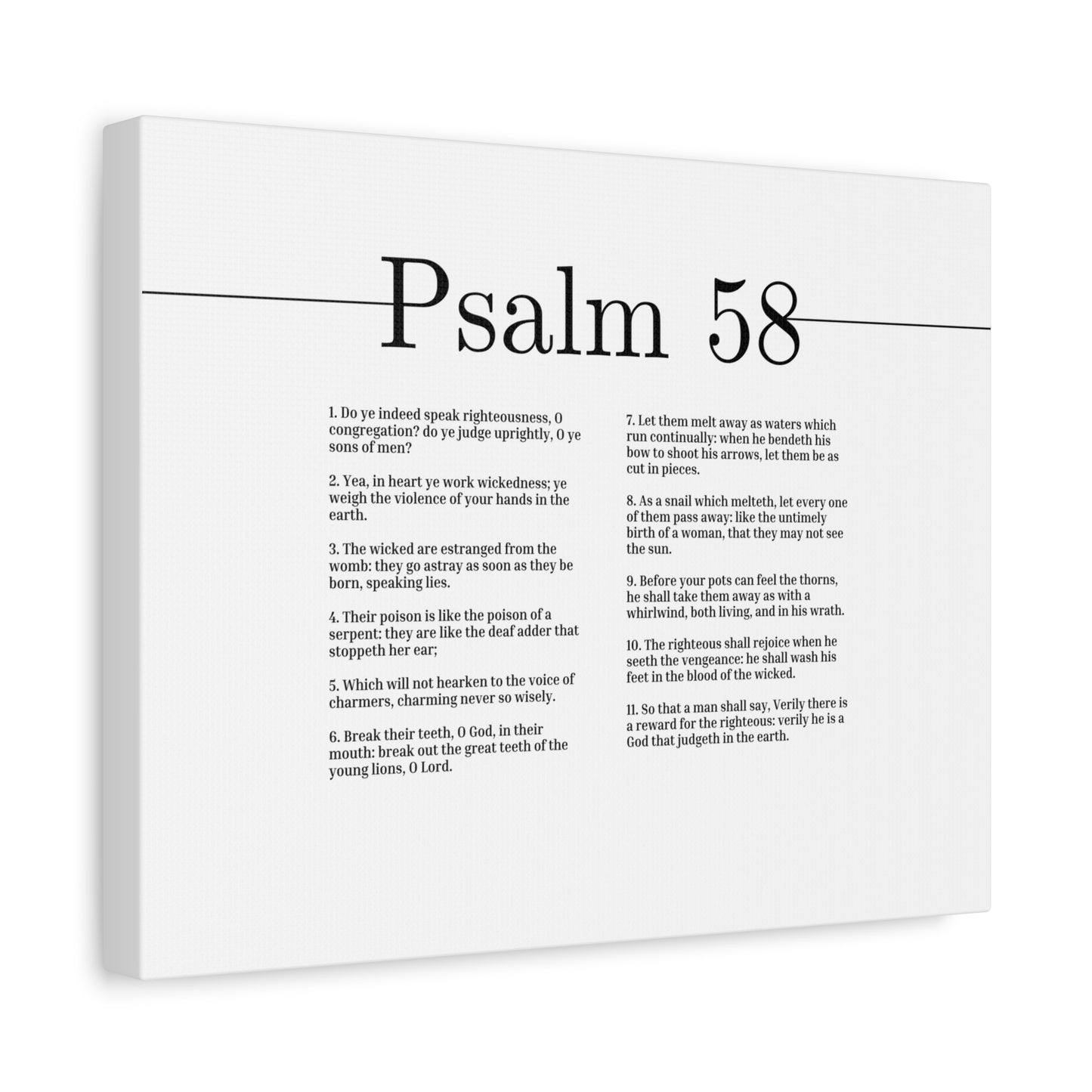 Scripture Canvas God That Judgeth Psalm 58 Christian Wall Art Bible Verse Print Ready to Hang