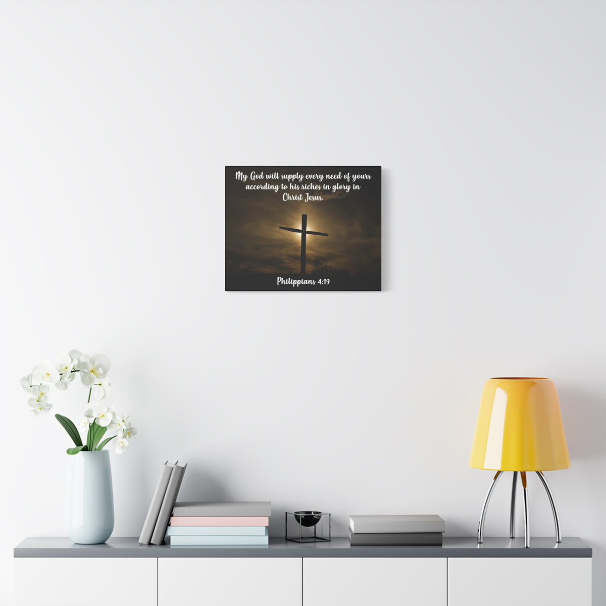 Scripture Canvas All Your Need Philippians 4:19 Christian Wall Art Bible Verse Print Ready to Hang