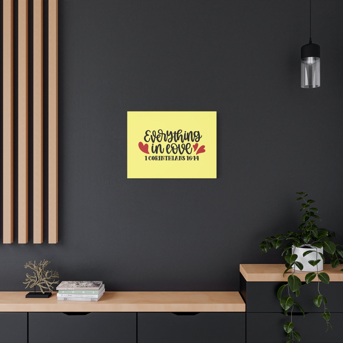 Scripture Canvas In Love 1 Corinthians 16:14 Christian Wall Art Bible Verse Print Ready to Hang