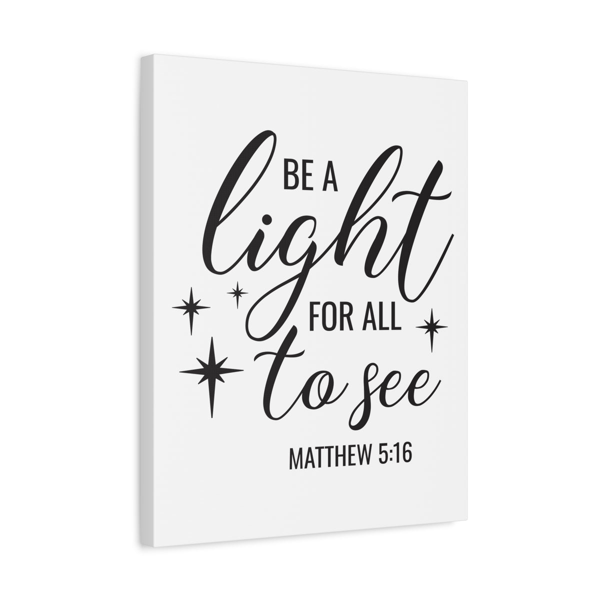 Scripture Canvas Be A Light Matthew 5:16 Christian Wall Art Bible Verse Print Ready to Hang