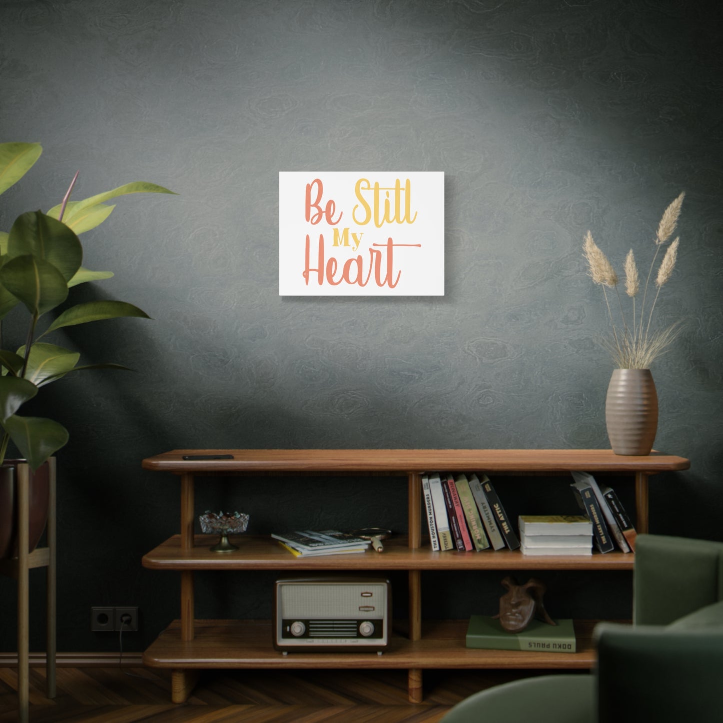 Scripture Canvas Be Still Psalm 37:7 Christian Wall Art Print Ready to Hang