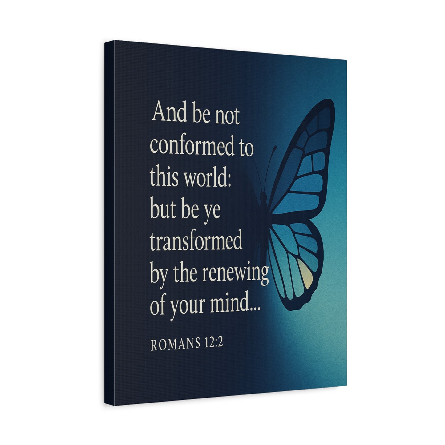 Bible Verse Canvas Romans 12:2 Christian Home Décor Wall Art Scripture Ready to Hang Faith Print
