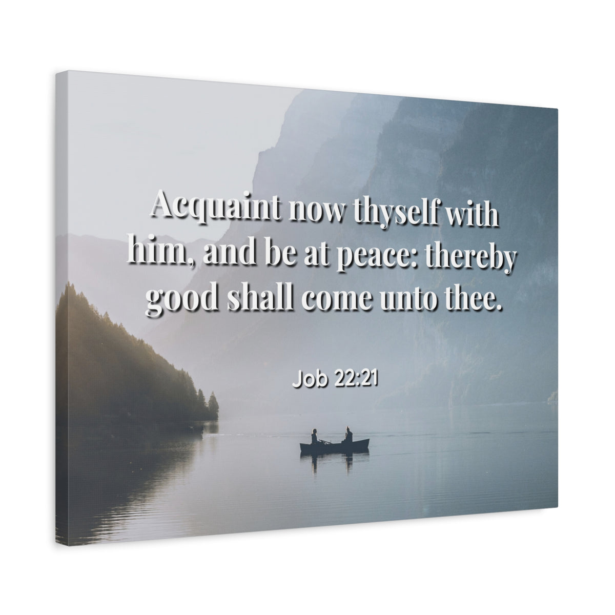 Scripture Canvas Be At Peace Job 22:21 Christian Wall Art Bible Verse Print Ready to Hang