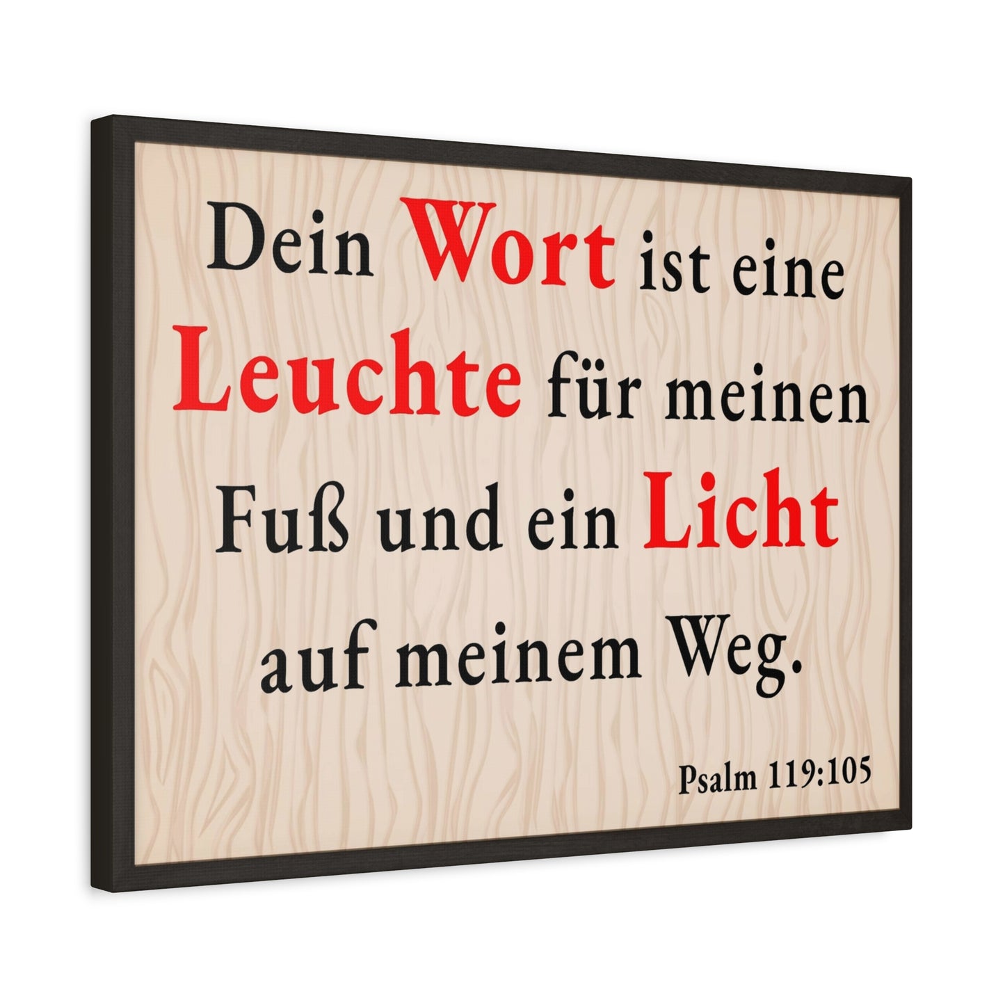 Scripture Walls Psalm 119:105 Word is Light German Bible Verse Canvas Christian Wall Art Ready to Hang Unframed