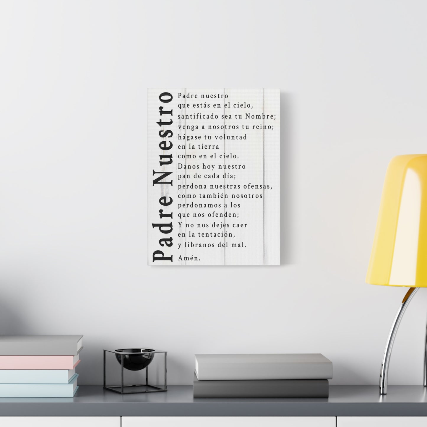 Scripture Walls Padre Nuestro Lord's Prayer Spanish White Canvas Christian Wall Art Ready to Hang UnframedCanvas Gallery Wraps