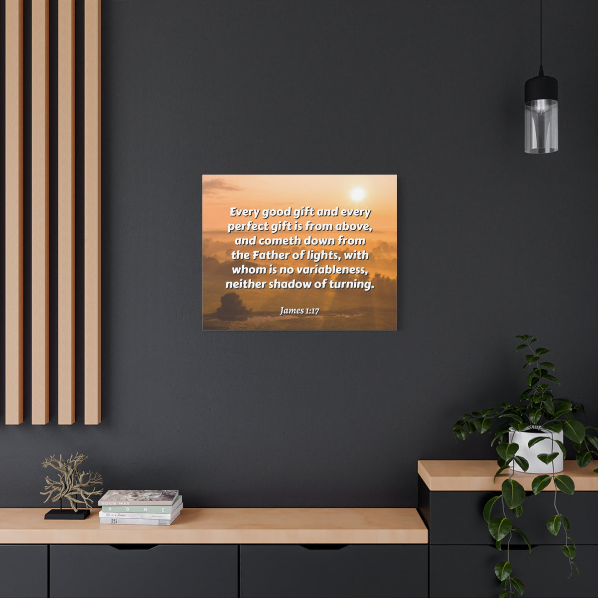 Scripture Canvas Father Of Light James 1:17 Christian Wall Art Bible Verse Print Ready to Hang