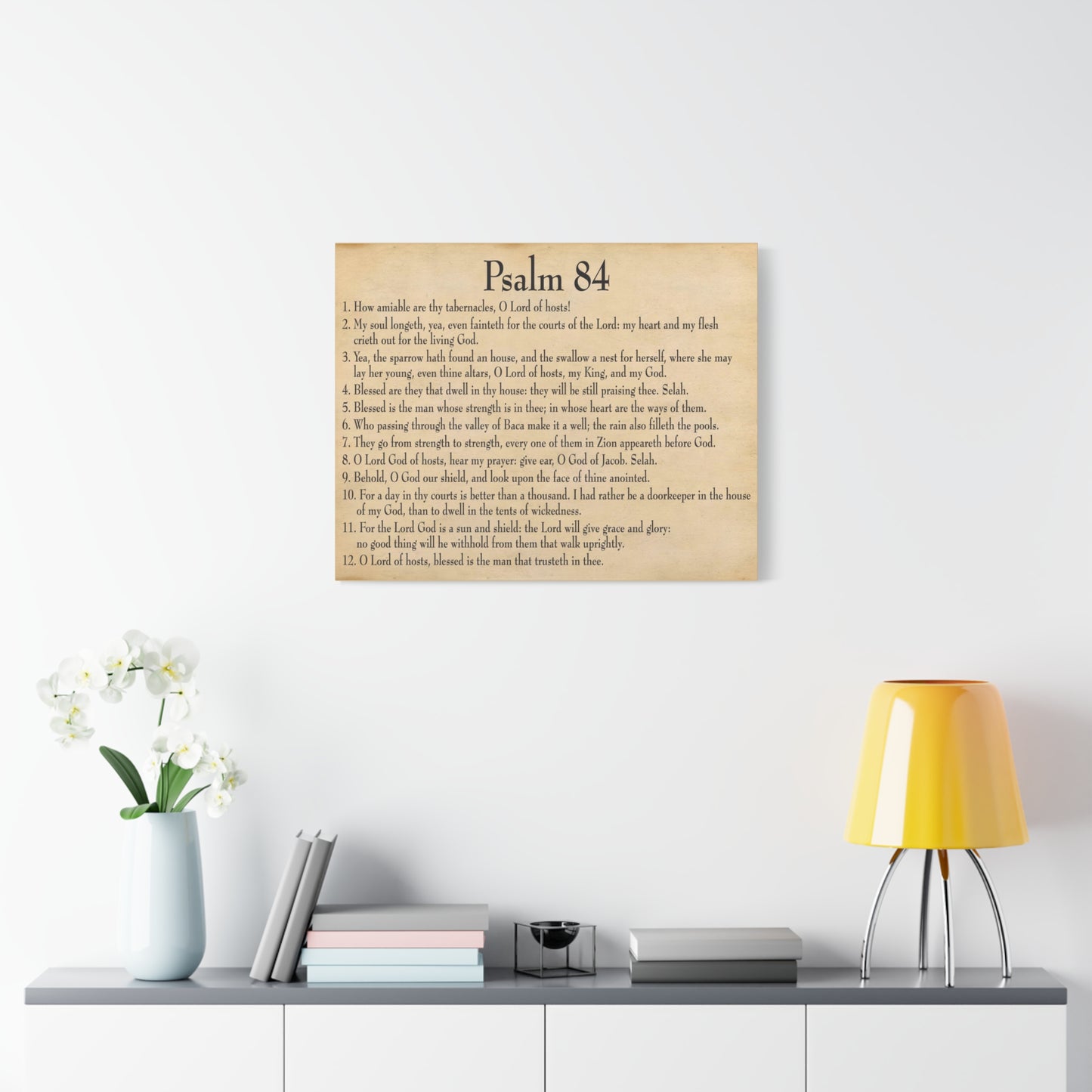Scripture Walls Dwelling In God's Presence Psalm 84:4 Christian Wall Art Bible Verse Print Ready to Hang