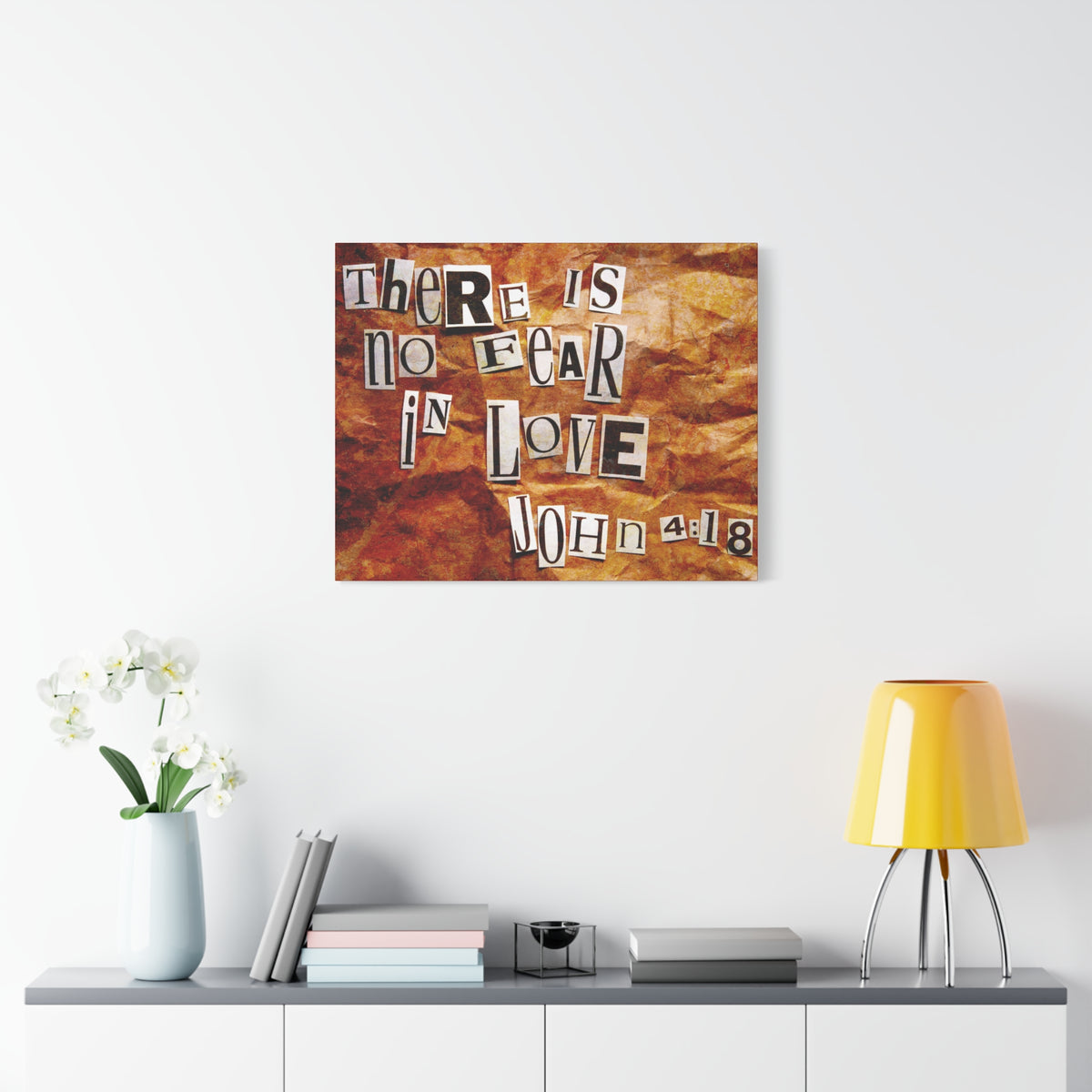 Scripture Canvas In Love John 4:18 Christian Wall Art Bible Verse Print Ready to Hang