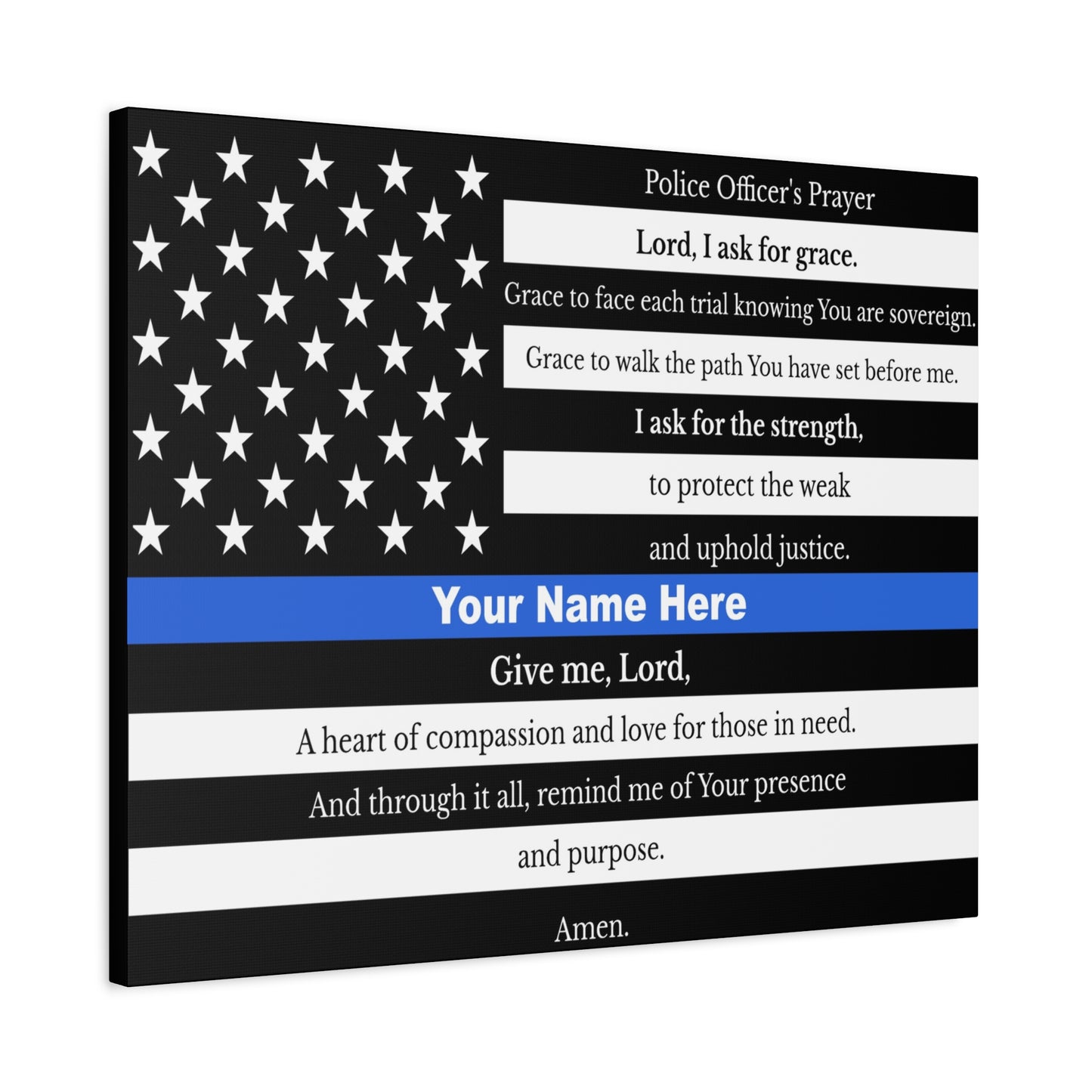Personalized Police Prayer Bible Canvas Christian Wall Art Ready to Hang Unframed