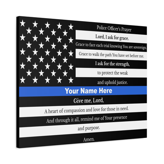 Personalized Police Prayer Bible Canvas Christian Wall Art Ready to Hang Unframed