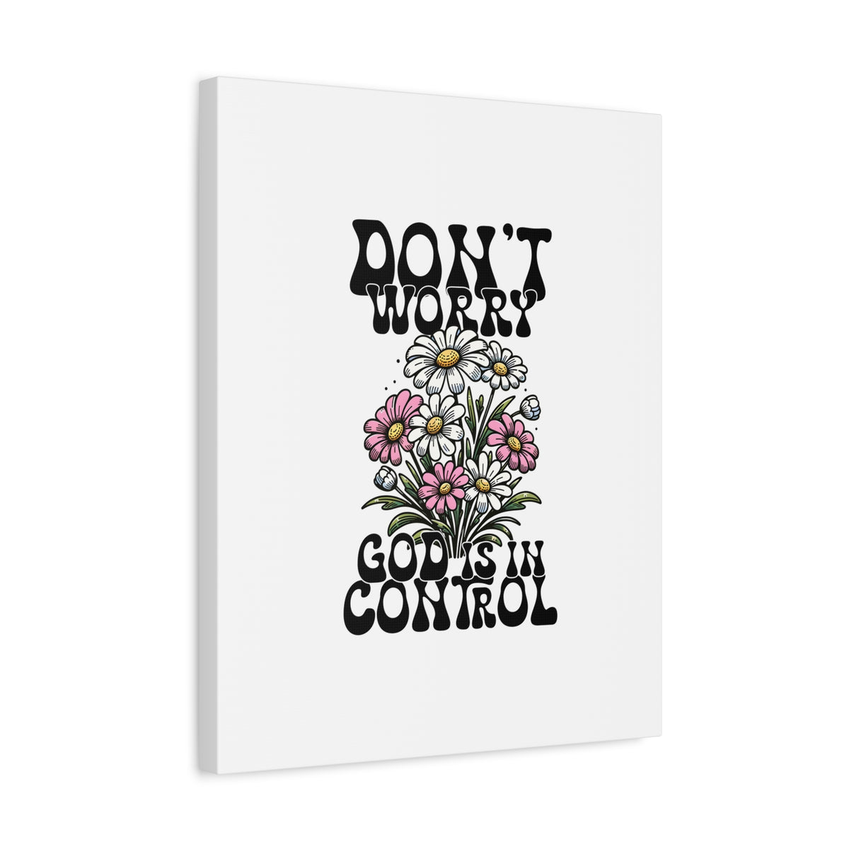 Scripture Walls God is in Control Retro Bible Verse Canvas Christian Wall Art Ready to Hang Unframed