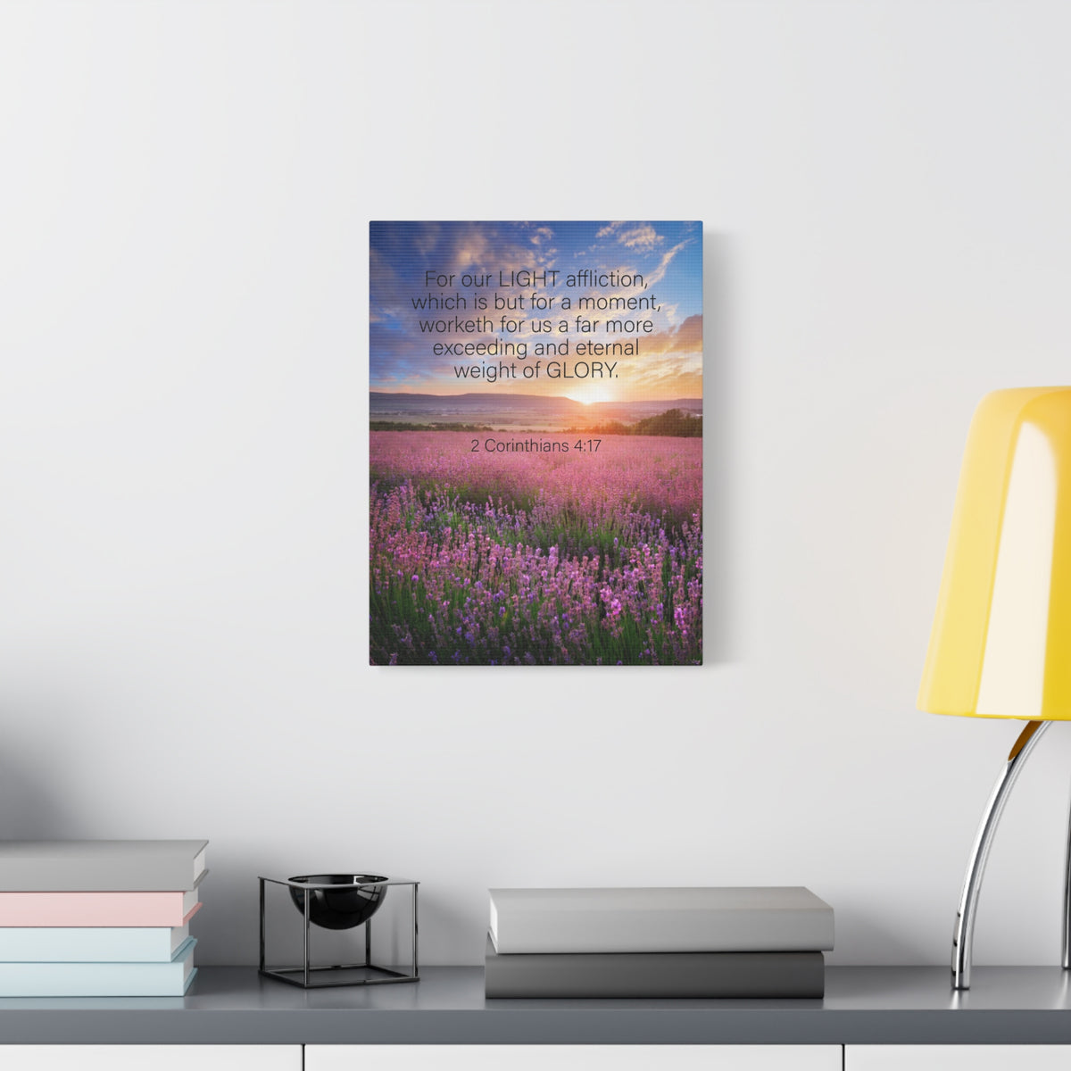 Scripture Canvas Eternal Glory 2 Corinthians 4:17 Christian Wall Art Bible Verse Print Ready to Hang